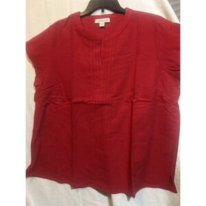 Coldwater Creek Women's 1X Fresh Red Blouse Style 24473 New Still In Plastic